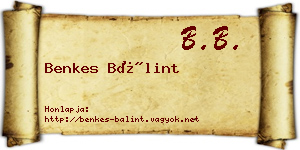 Benkes Bálint névjegykártya