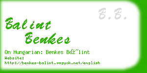 balint benkes business card